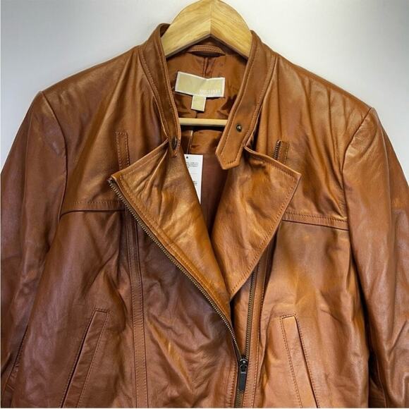 MICHAEL Michael Kors Lamb Leather jacket brown gold - PL - Picture 6 of 11